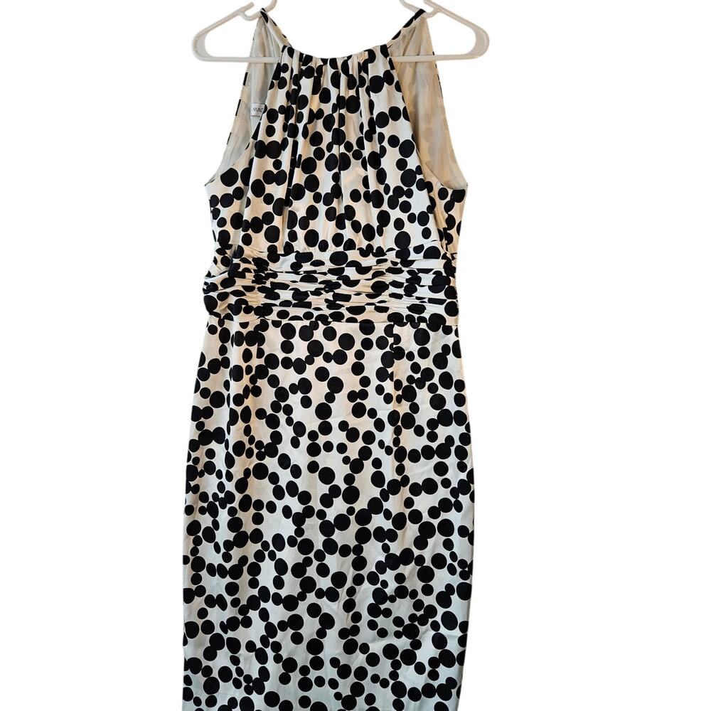 Maggie London Cream Black Polka-Dot Sleeveless Mini Dress Size 6 Retro 50's Chic